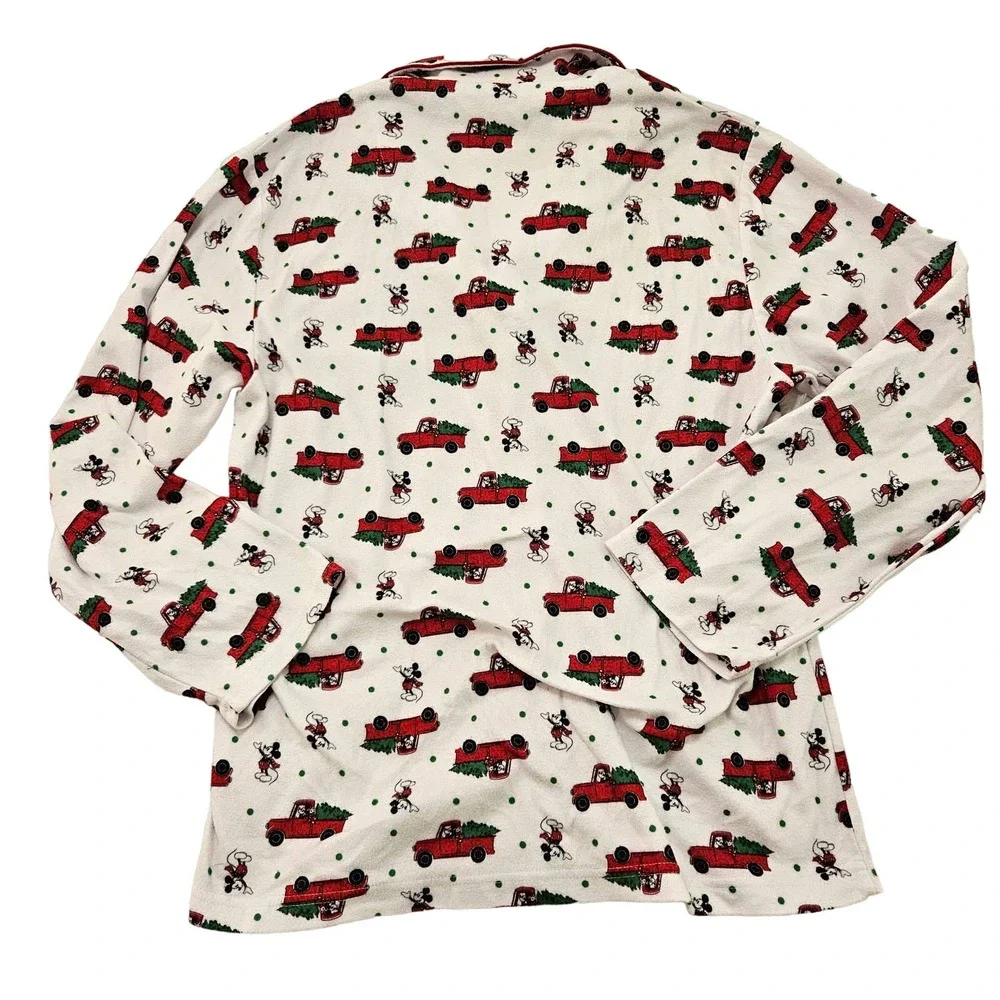 Disney Mickey Mouse Christmas Truck Button Up Flannel Night Shirt.‎ Size S - Picture 2 of 6